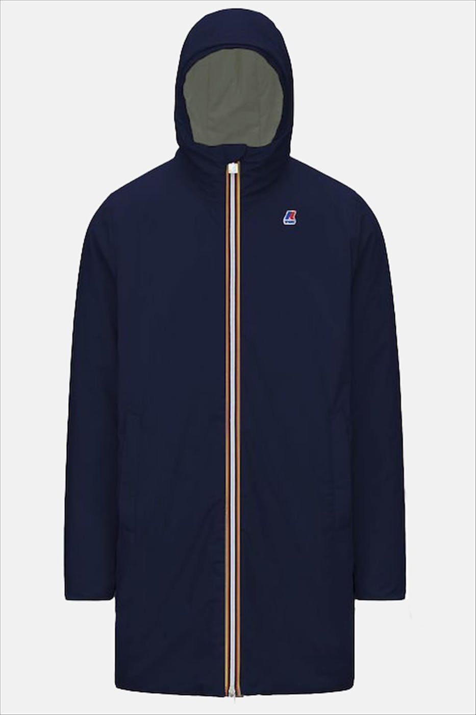 K-Way - Kaki-zwarte Jacob Warm Double jas