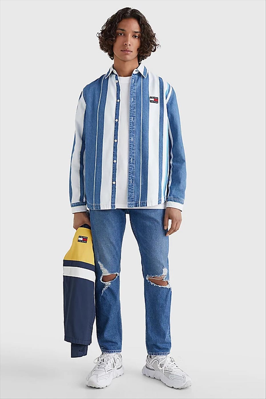 Tommy Jeans - Blauw gestreept Denim hemd