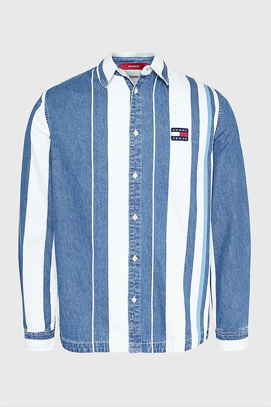 Tommy Jeans - Blauw gestreept Denim hemd