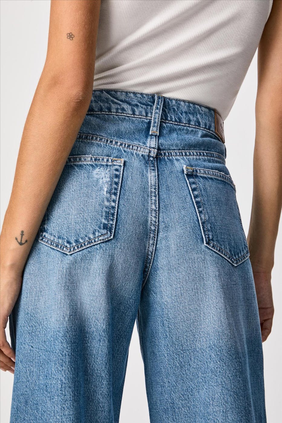 Pepe Jeans London - Lichtblauwe Wide Leg High Waist Faith jeans