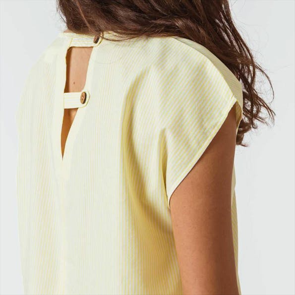SkunkFunk - Geel-wit gestreepte Birjine blouse