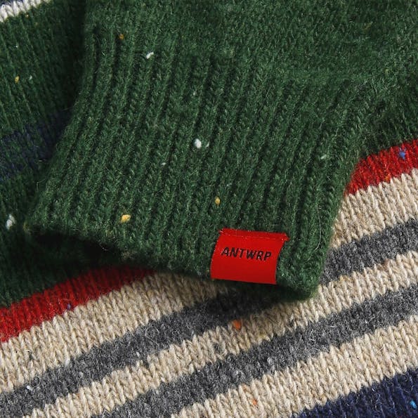 Antwrp - Groene Striped Neppy Yarn trui