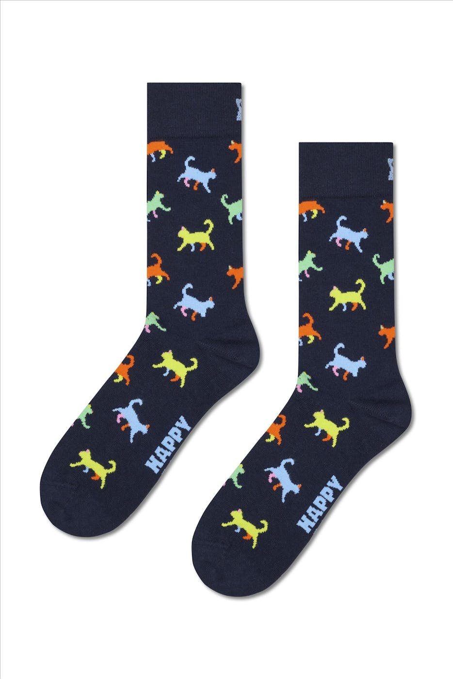 Happy Socks - Donkerblauwe Kitten sokken, maat: 36-40