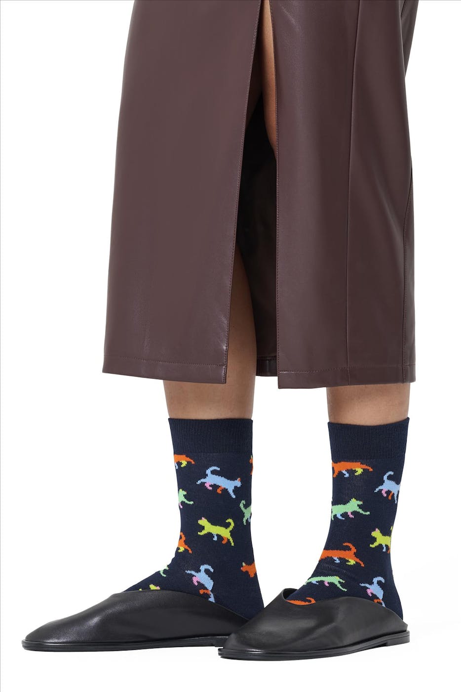 Happy Socks - Donkerblauwe Kitten sokken, maat: 36-40