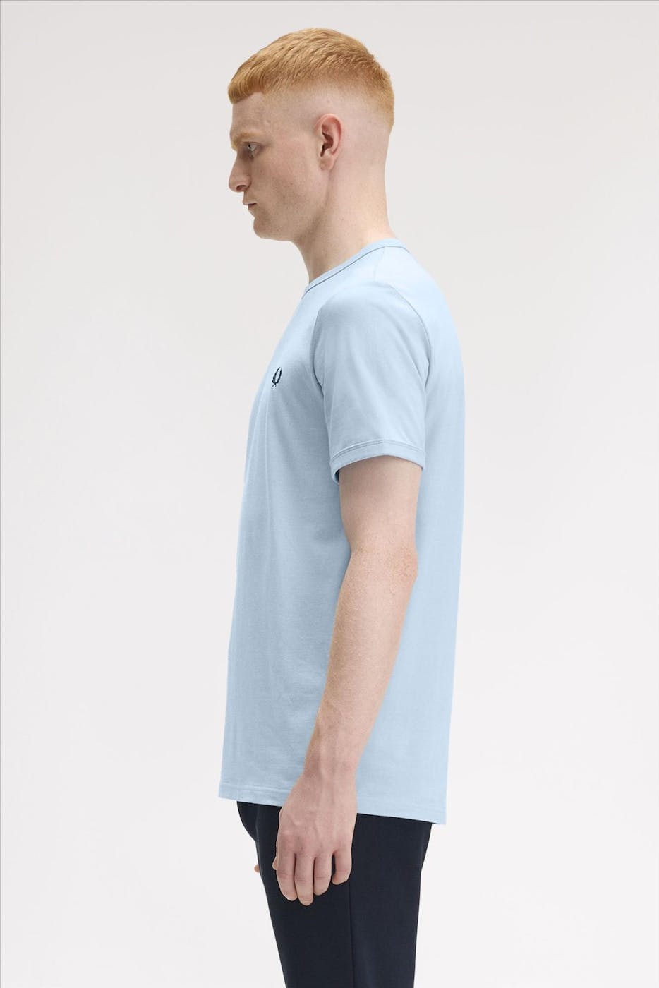 Fred Perry - Lichtblauwe Ringer T-shirt