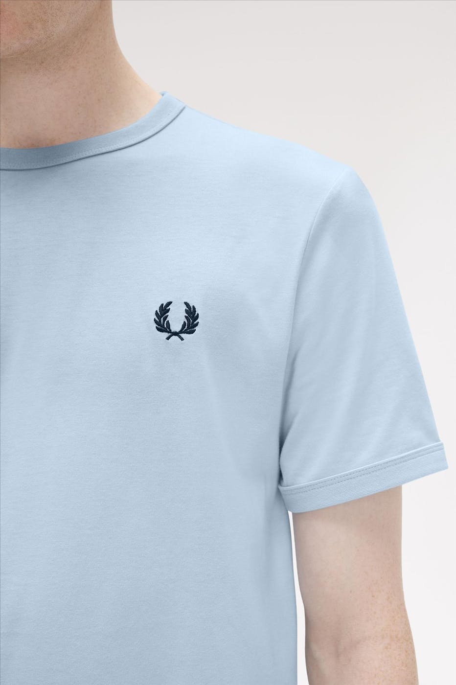 Fred Perry - Lichtblauwe Ringer T-shirt