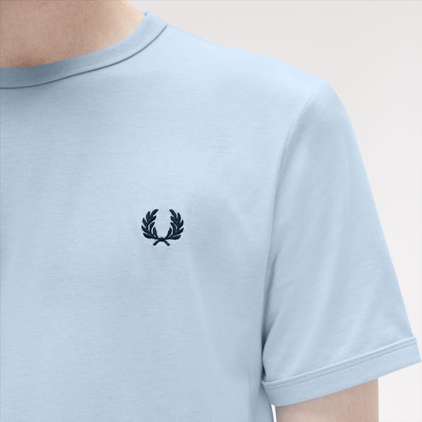 Fred Perry - Lichtblauwe Ringer T-shirt