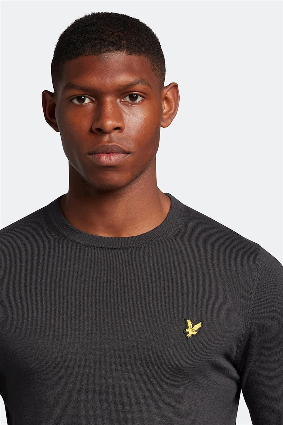 Lyle & Scott - Donkergrijze Merino trui