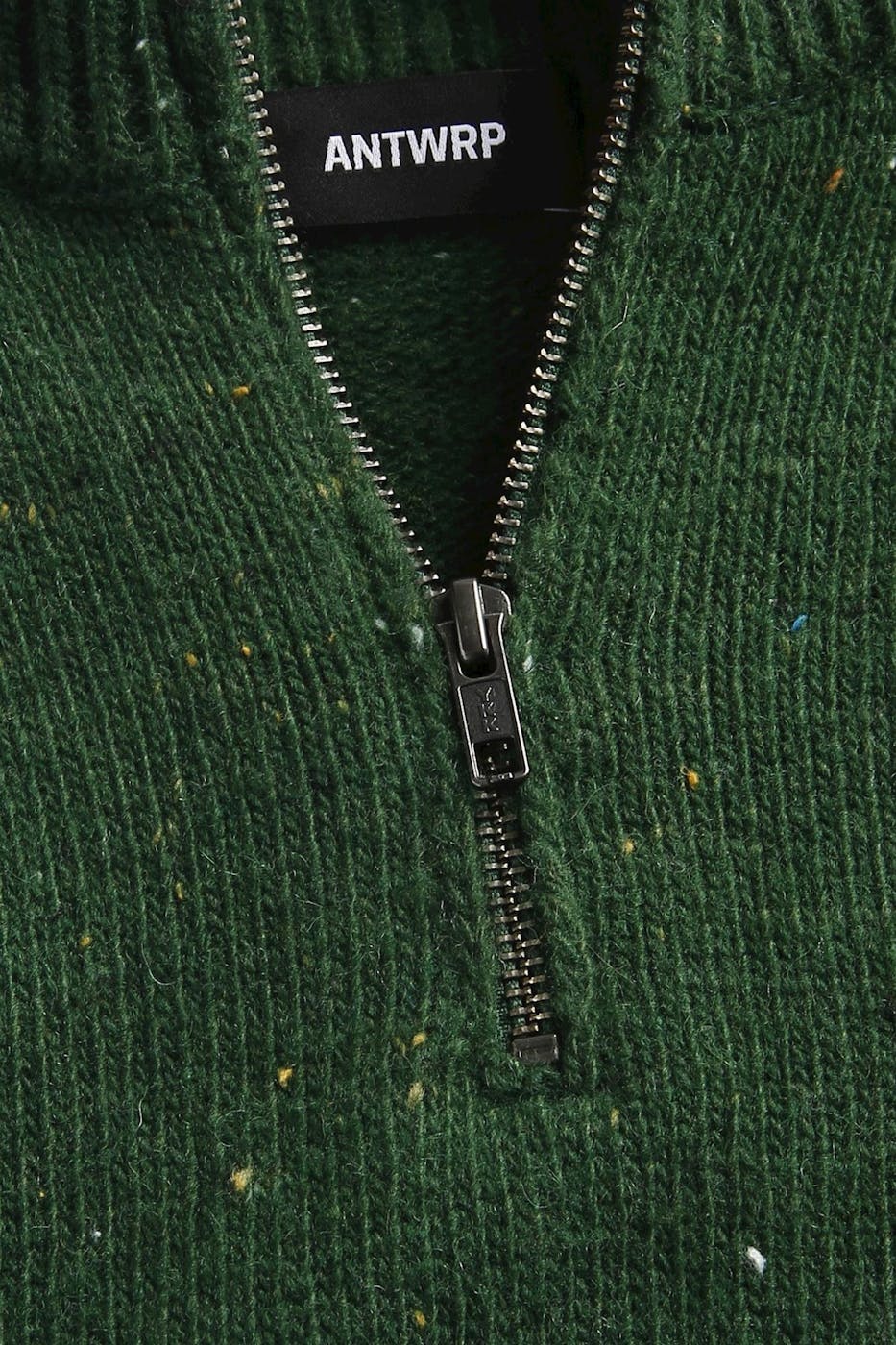 Antwrp - Groene Half Zip Neppy Yarn trui