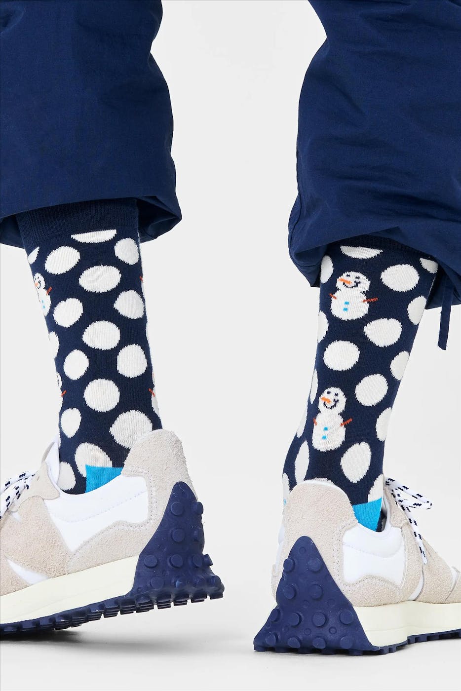 Happy Socks - Donkerblauwe Big Dot Snowman sokken, maat: 36-40