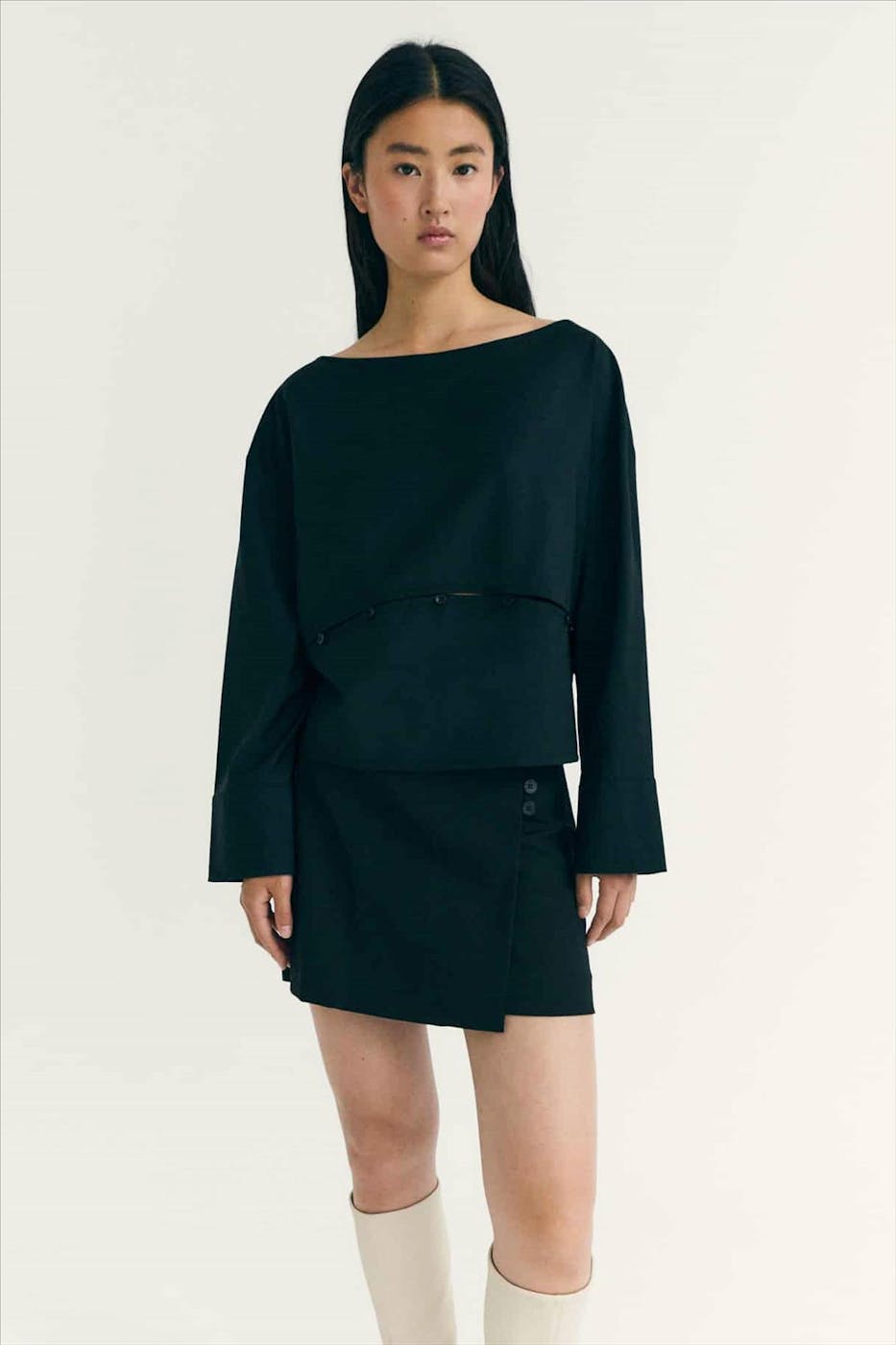 Thinking Mu - Zwarte Marion blouse