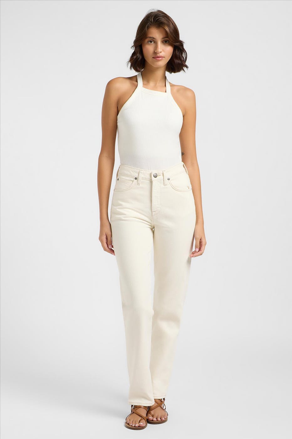 Lee - Ecru Carol straight jeans