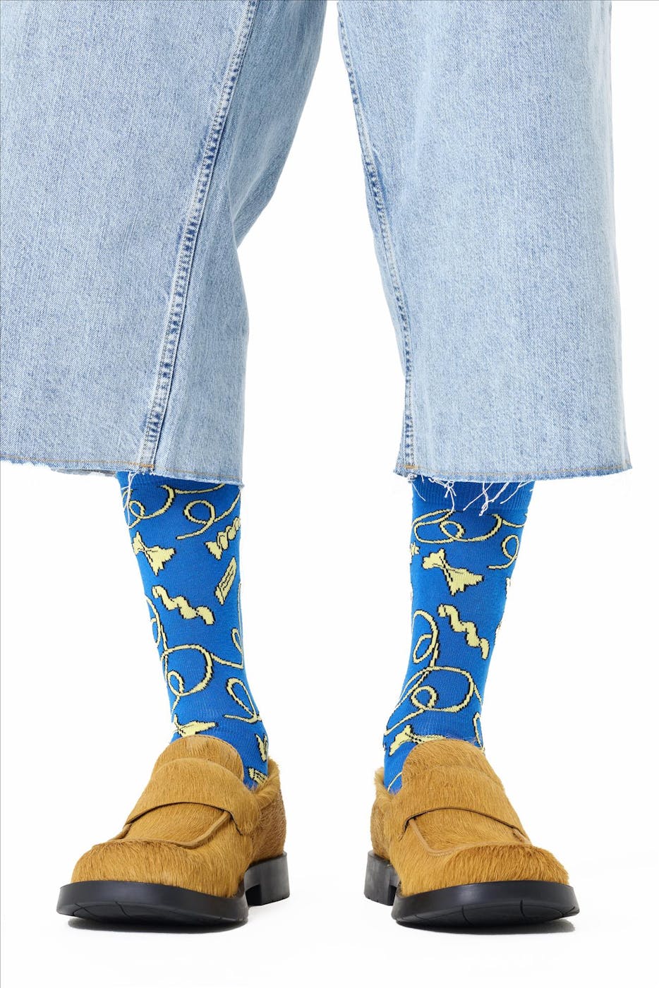 Happy Socks - Blauw-Gele Pasta sokken, maat: 41-46