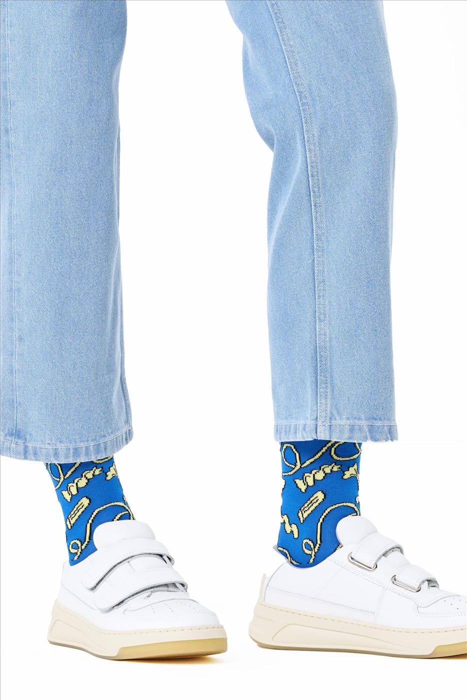 Happy Socks - Blauw-Gele Pasta sokken, maat: 41-46
