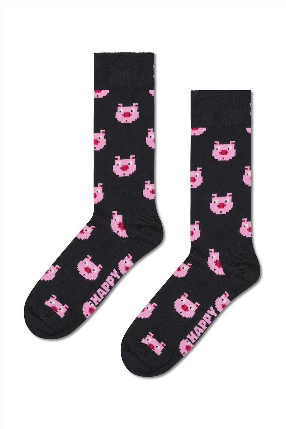 Happy Socks - Zwarte Piggy sokken, maat: 41-46