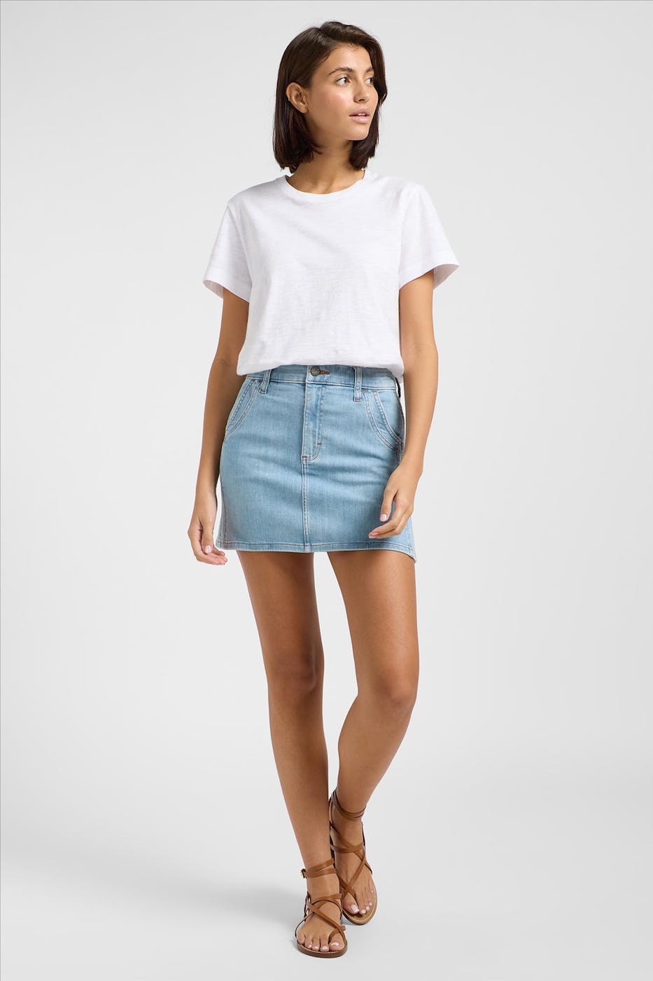 Lee - Lichtblauwe Double Seamed jeansrok