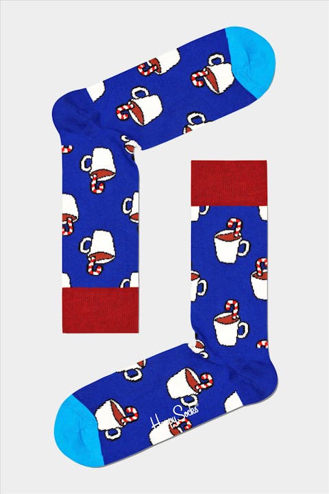 Happy Socks - Blauwe Candy Cane Cocoa sokken, maat: 41-46
