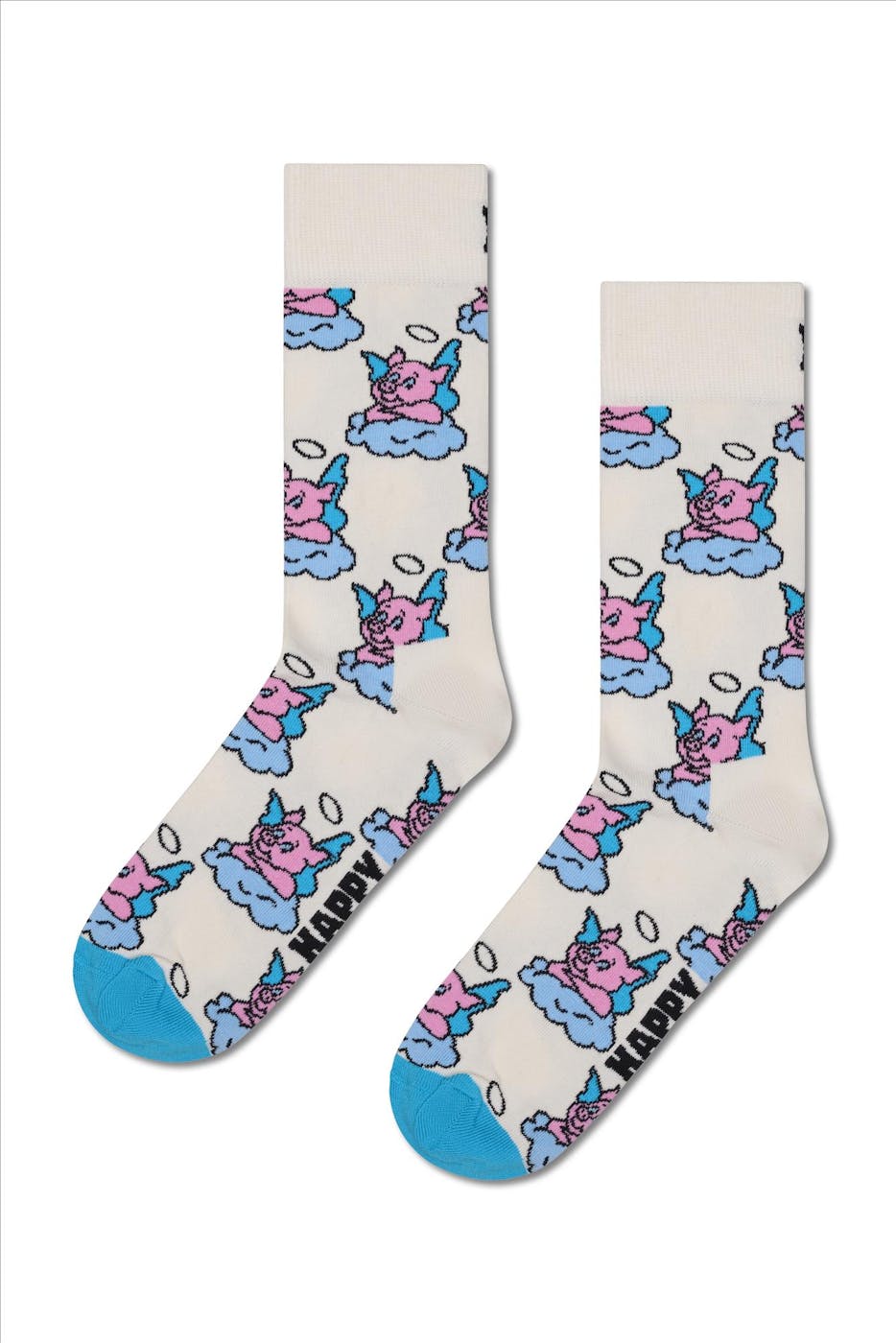 Happy Socks - Ecru Good Pig sokken, maat: 41-46