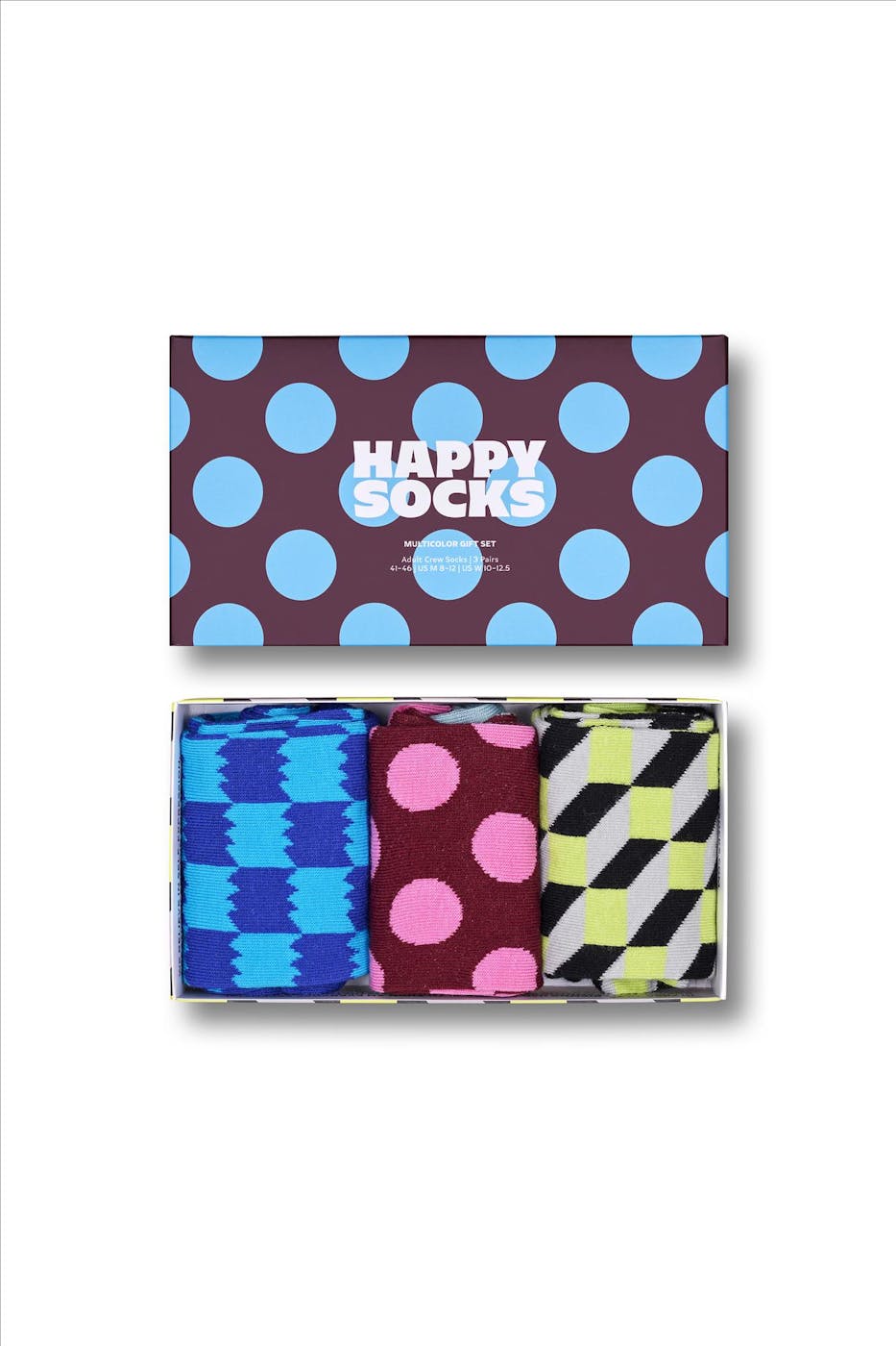 Happy Socks - Multicolour Vormen 3-pack sokken, maat: 36-40