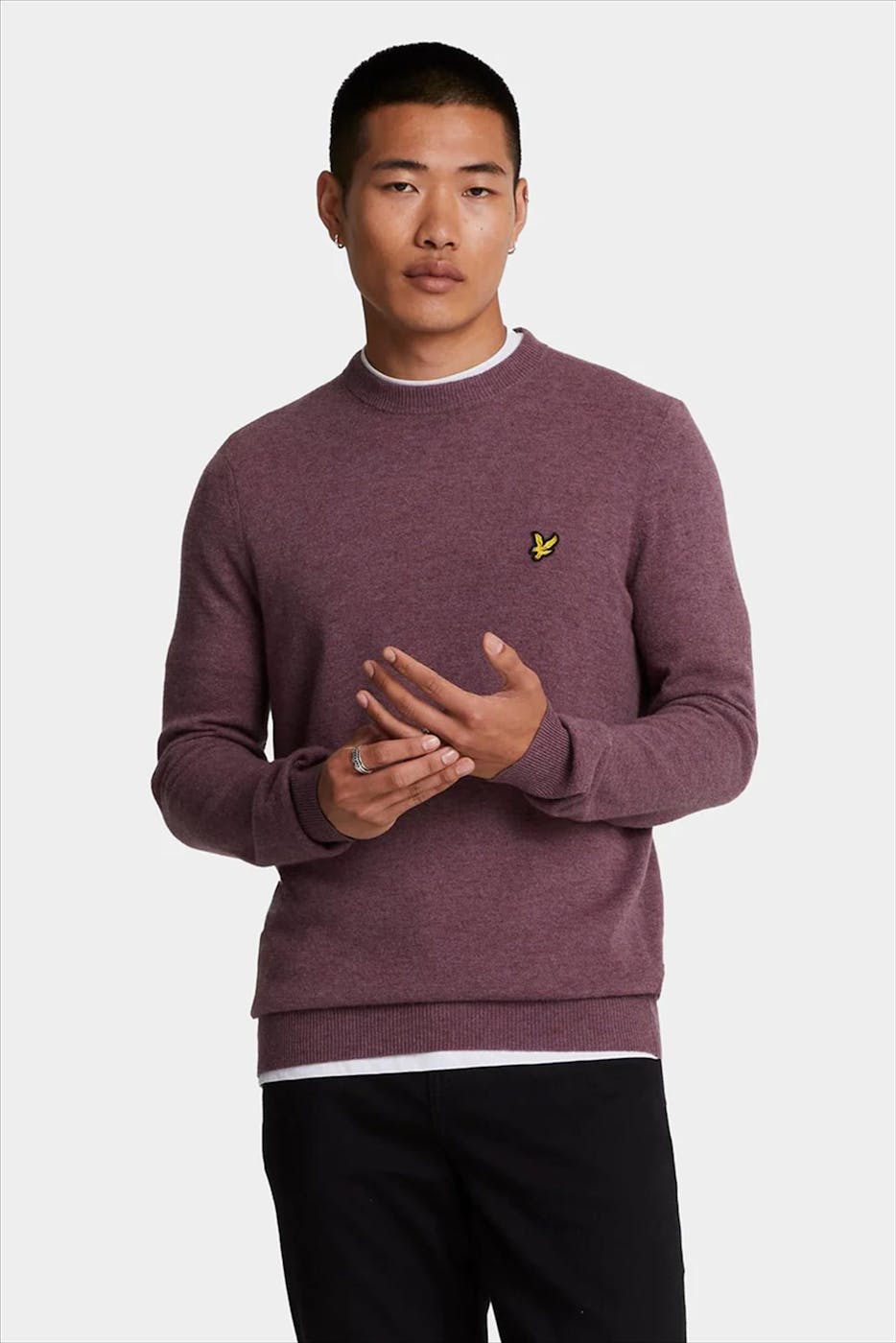 Lyle & Scott - Mauve Lambswool Blend trui