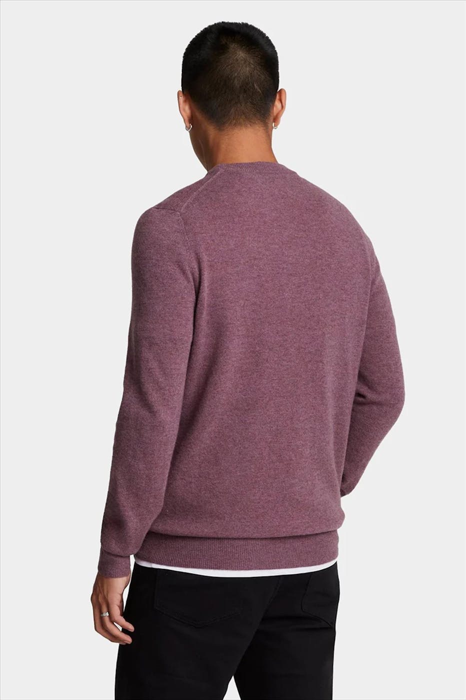 Lyle & Scott - Mauve Lambswool Blend trui