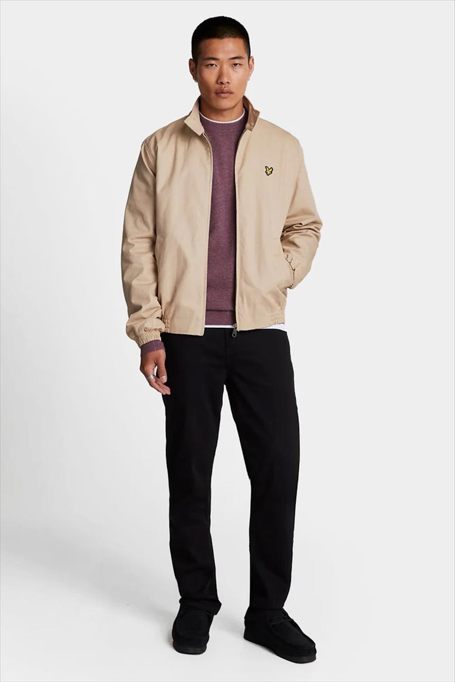 Lyle & Scott - Mauve Lambswool Blend trui