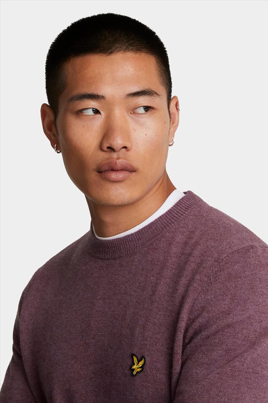 Lyle & Scott - Mauve Lambswool Blend trui