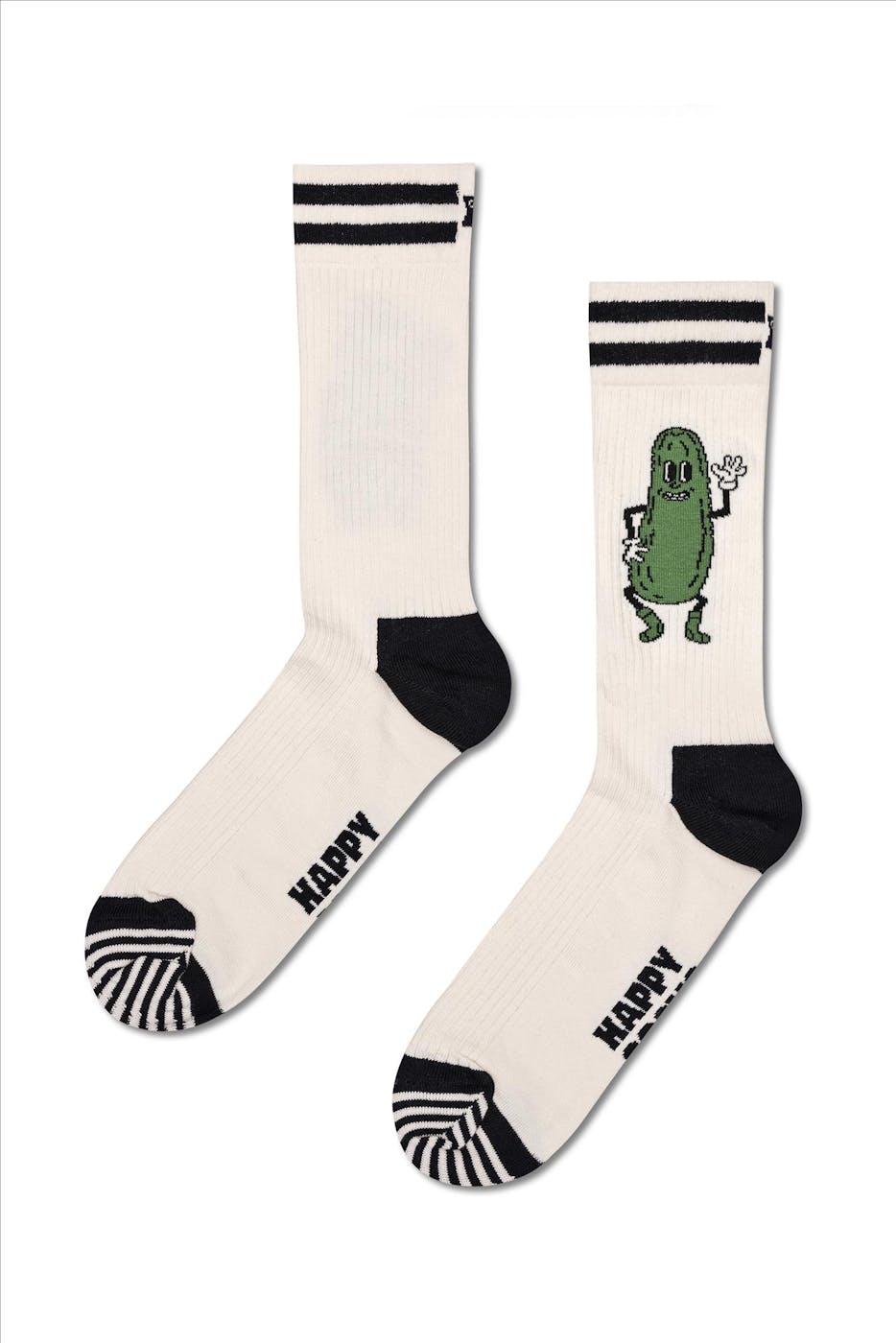 Happy Socks - Ecru Augurk sokken, maat 41-46