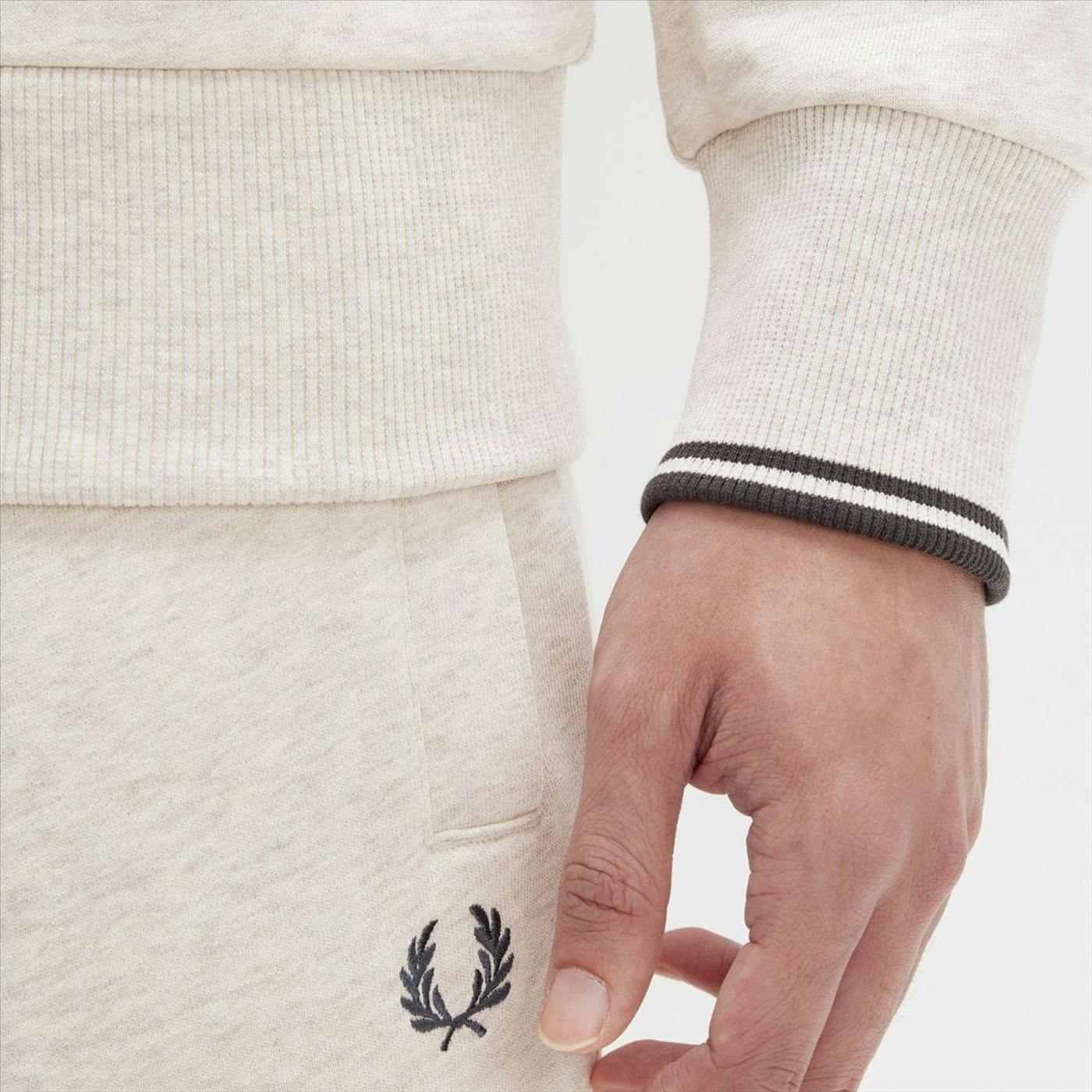 Fred Perry - Lichtgrijze Half Zip sweater