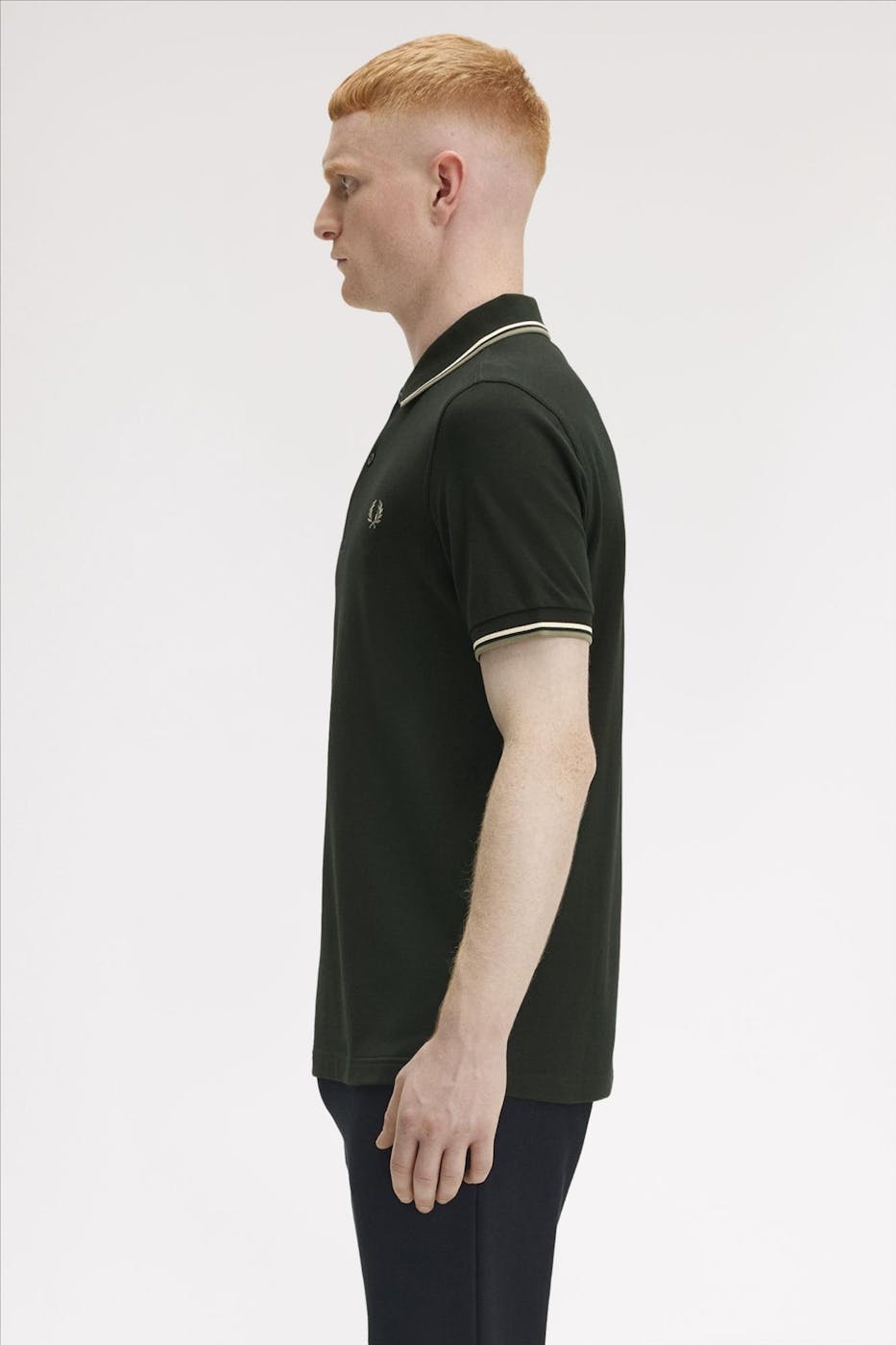 Fred Perry - Donkergroene Twin Tipped polo