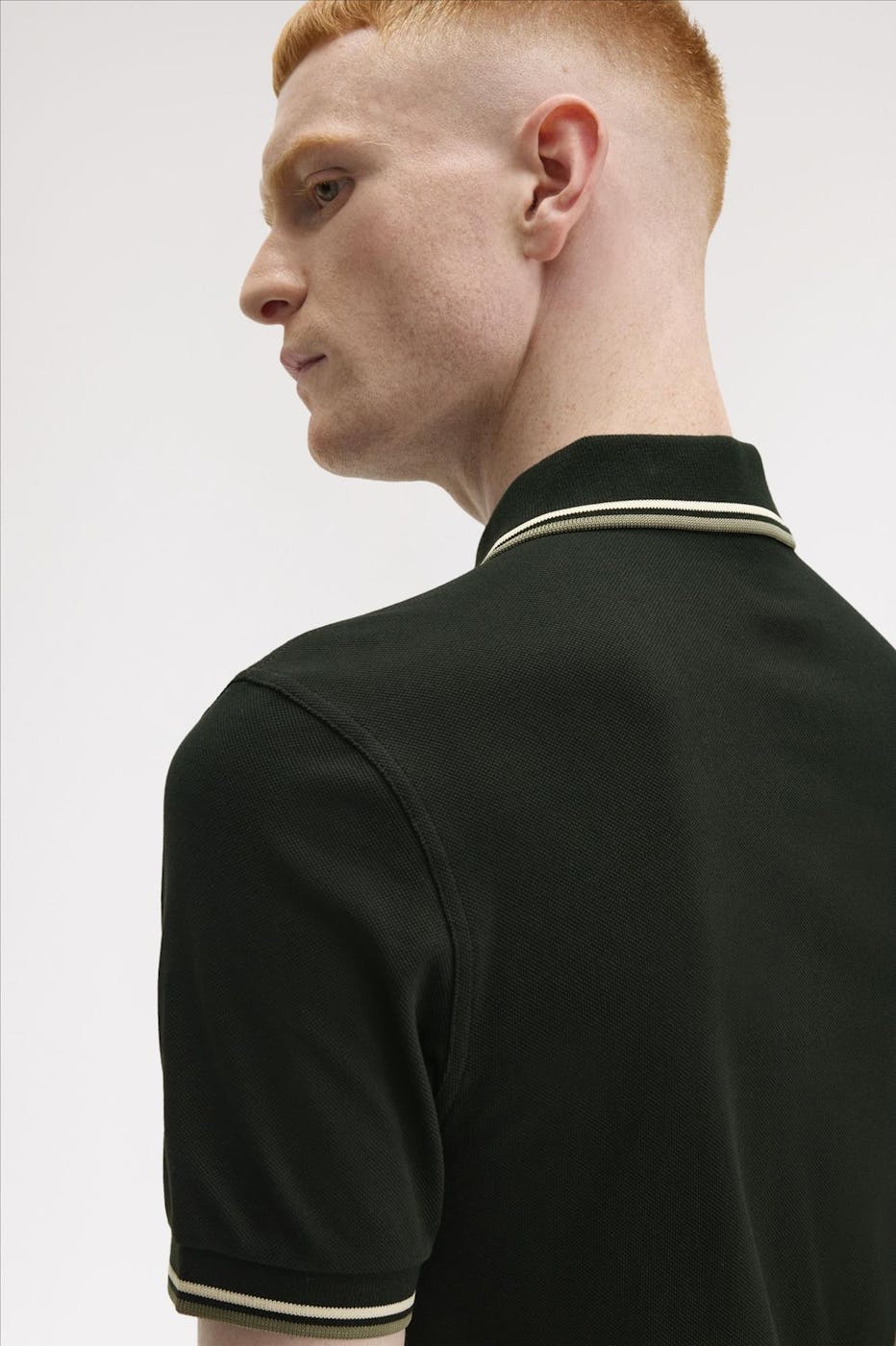 Fred Perry - Donkergroene Twin Tipped polo