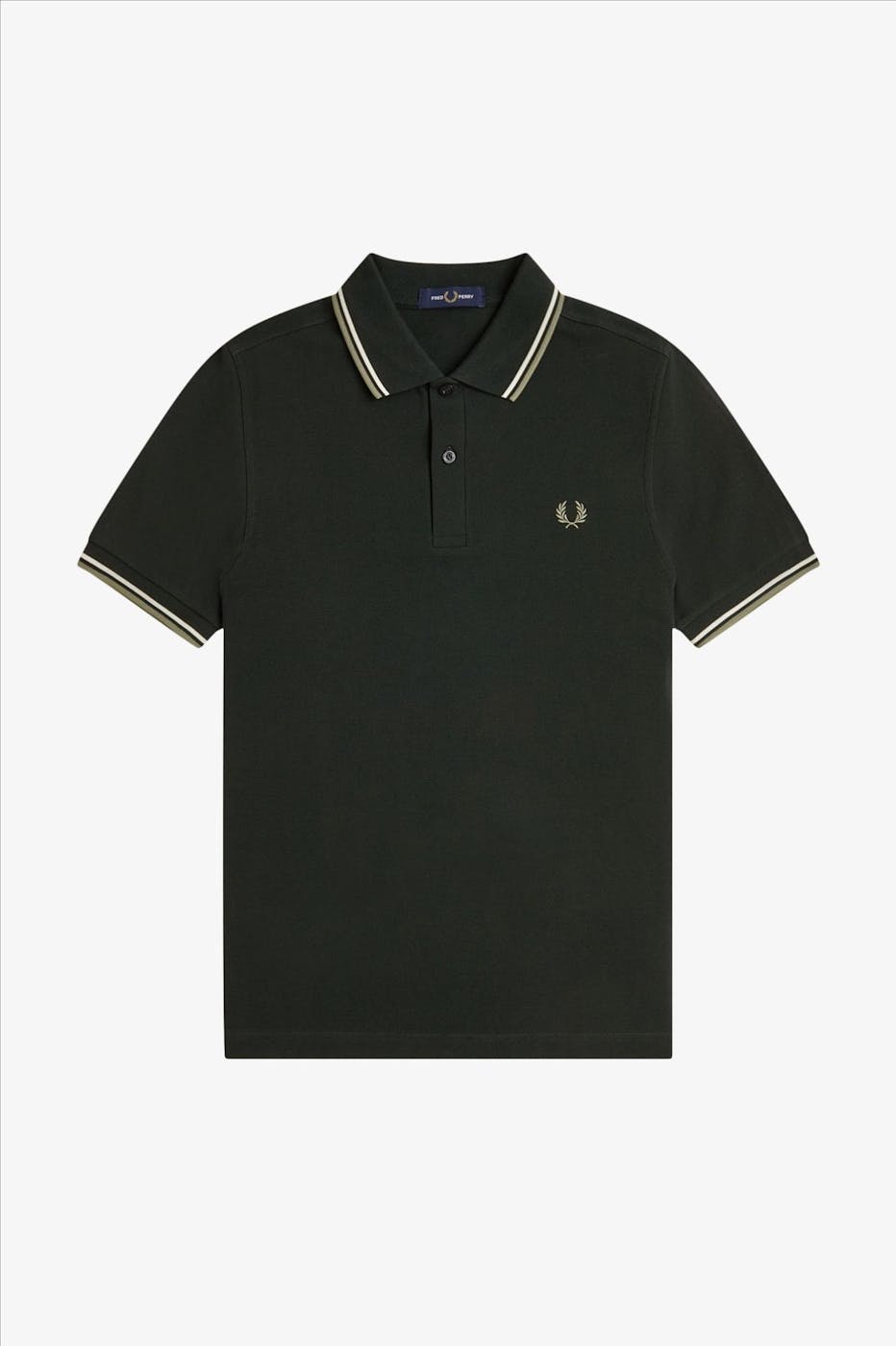 Fred Perry - Donkergroene Twin Tipped polo