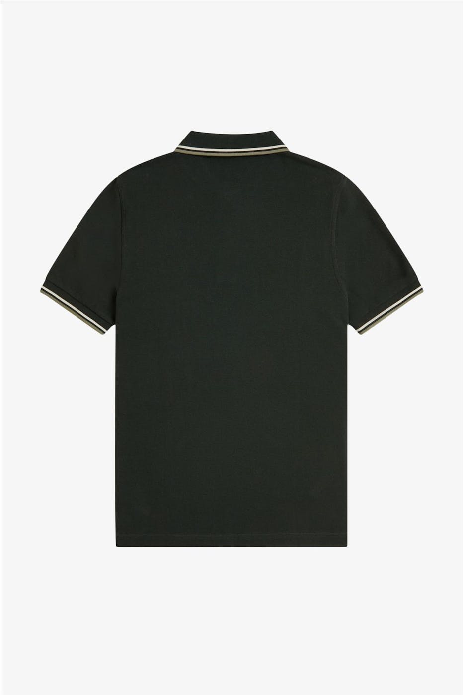 Fred Perry - Donkergroene Twin Tipped polo