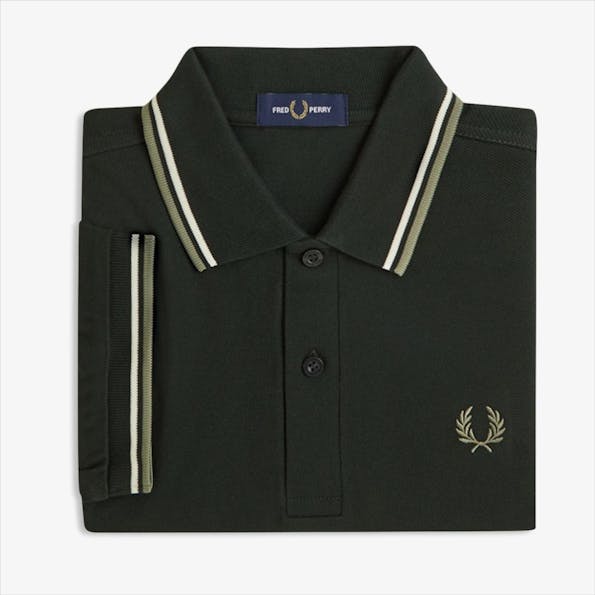 Fred Perry - Donkergroene Twin Tipped polo