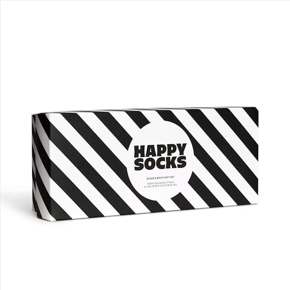 Happy Socks - Zwart-witte 4-pack Gift Set sokken, maat: 36-40