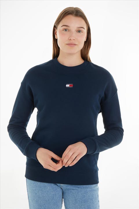 Tommy Jeans - Donkerblauwe Boxy Badge sweater