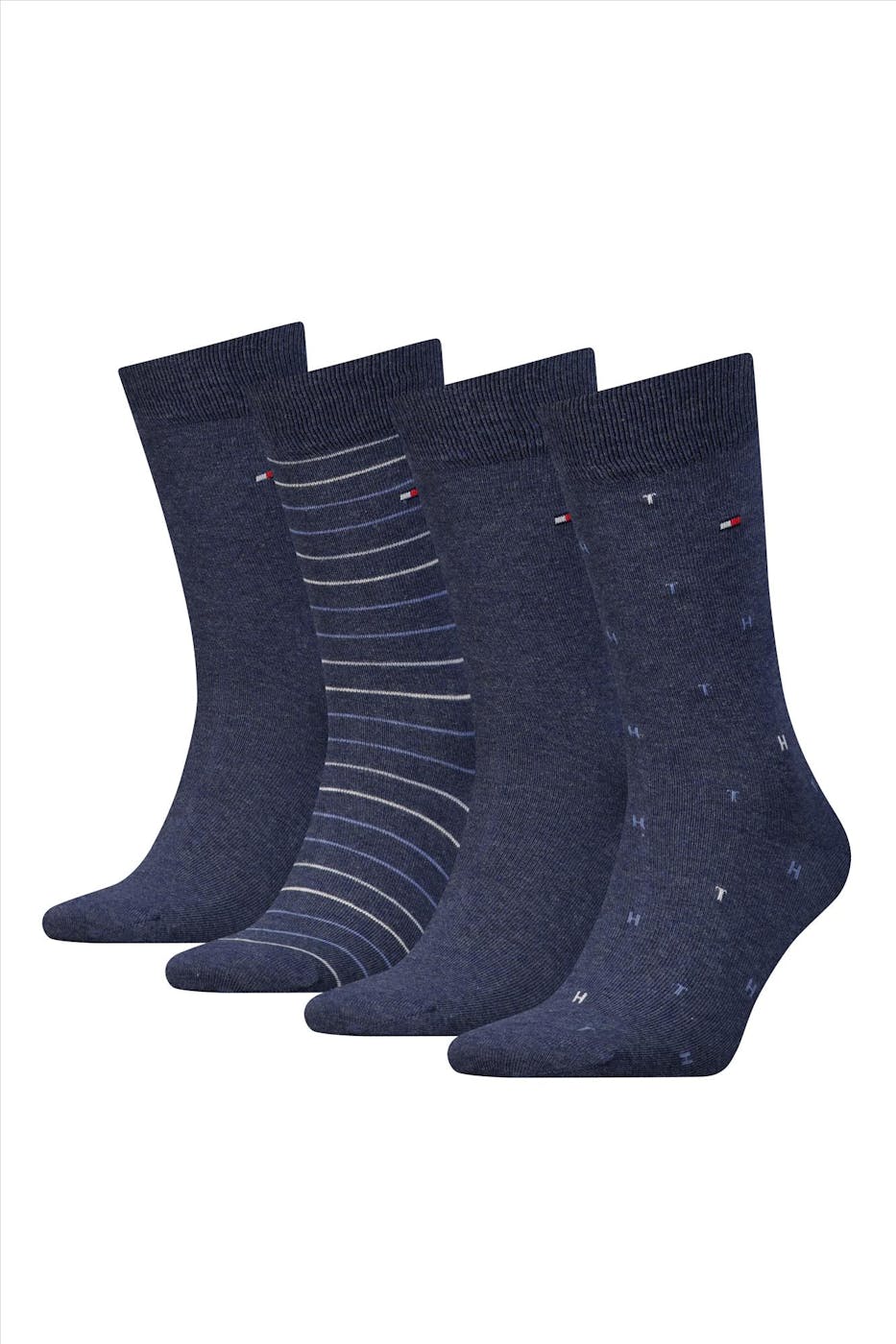 Hilfiger socks - Donkerblauwe 4-pack Regular giftbox sokken