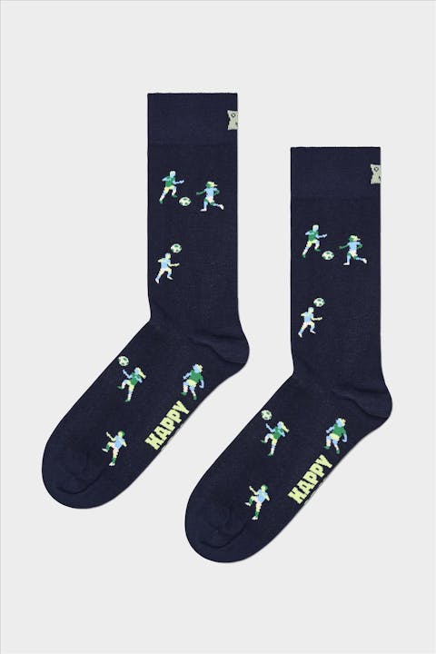 Happy Socks - Donkerblauwe Football Player sokken, maat: 36-40