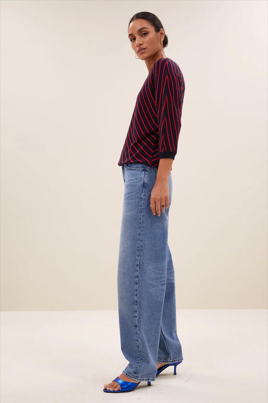BY BAR - Donkerblauwe Pippa Stripe trui