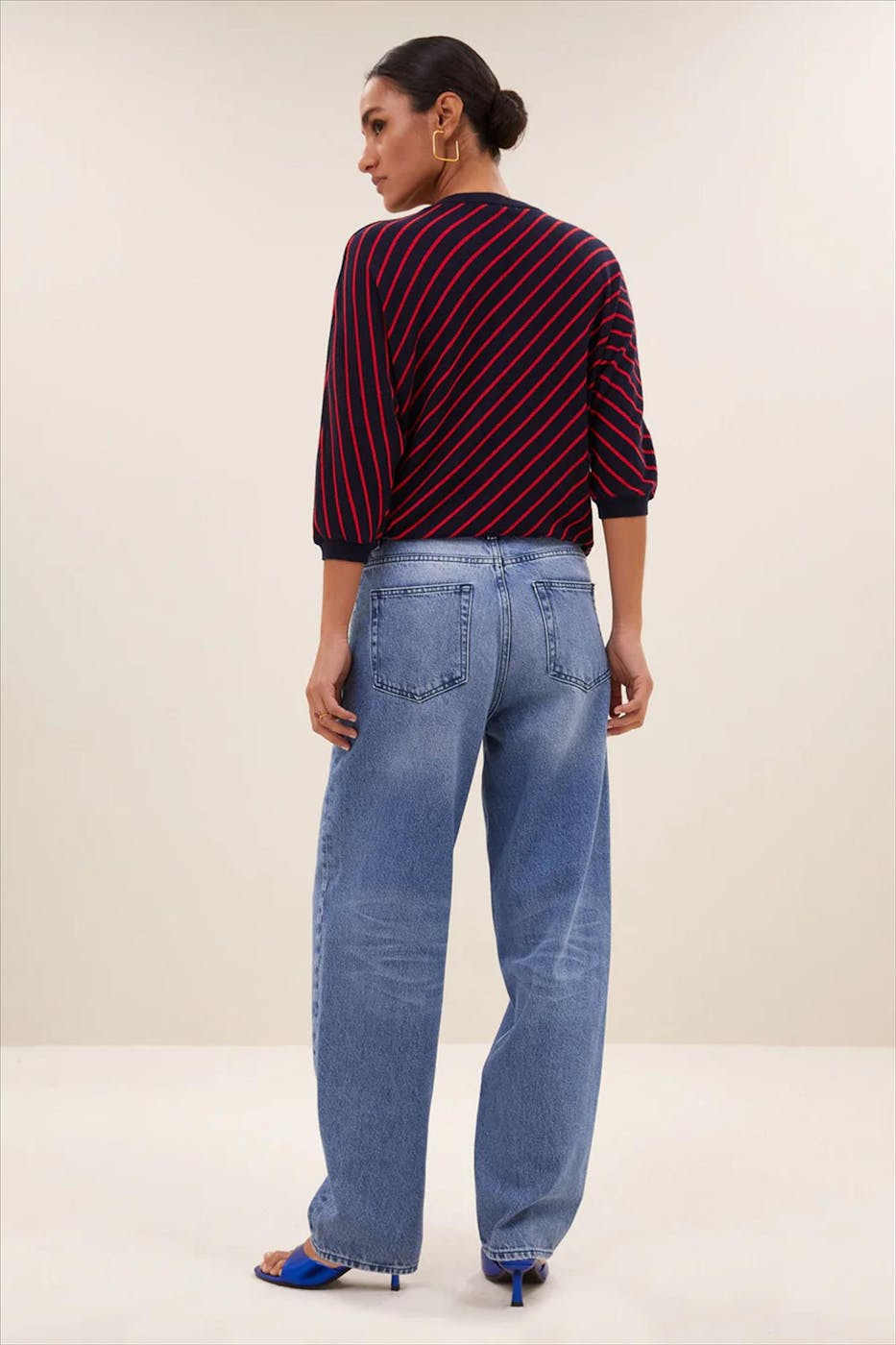 BY BAR - Donkerblauwe Pippa Stripe trui
