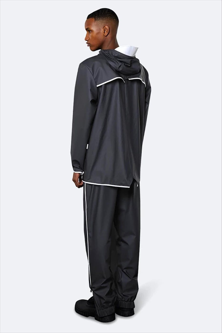 RAINS - Zwart-grijze Jacket regenjas