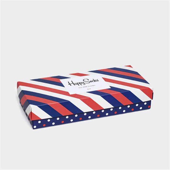 Happy Socks - Donkerblauwe Stripe Gift Pack sokken maat 36-40