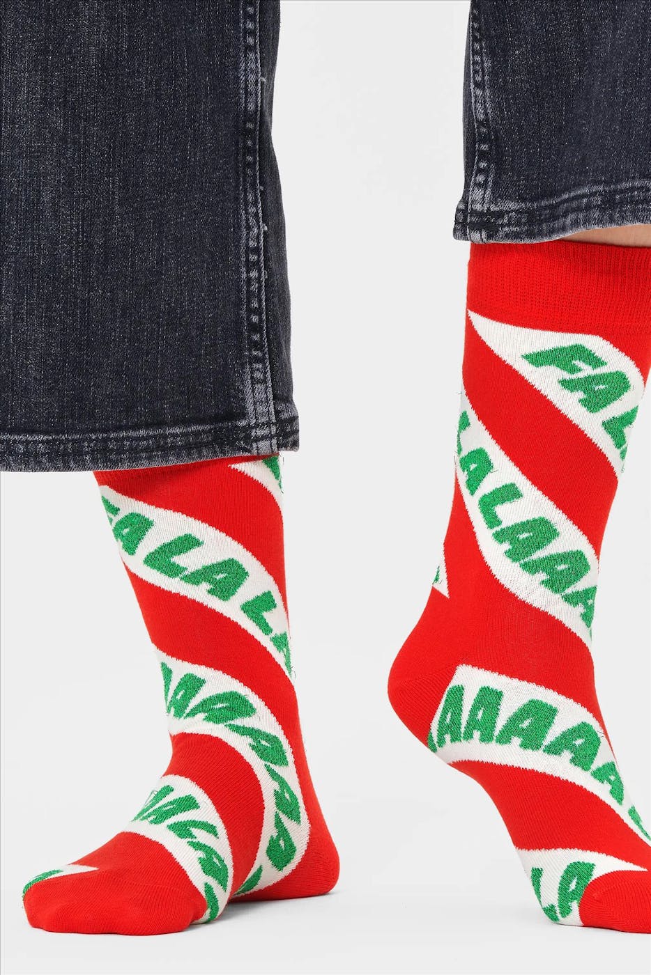 Happy Socks - Rode Fa La La La sokken, maat: 36-40