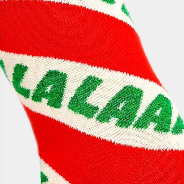 Happy Socks - Rode Fa La La La sokken, maat: 36-40