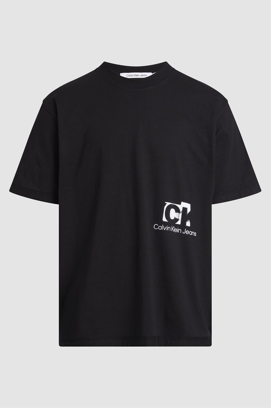 Calvin Klein Jeans - Zwarte CK Vlak Rug T-shirt
