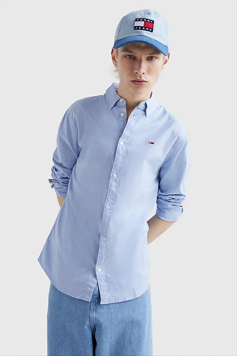 Tommy Jeans - Lichtblauw Slim Oxford hemd