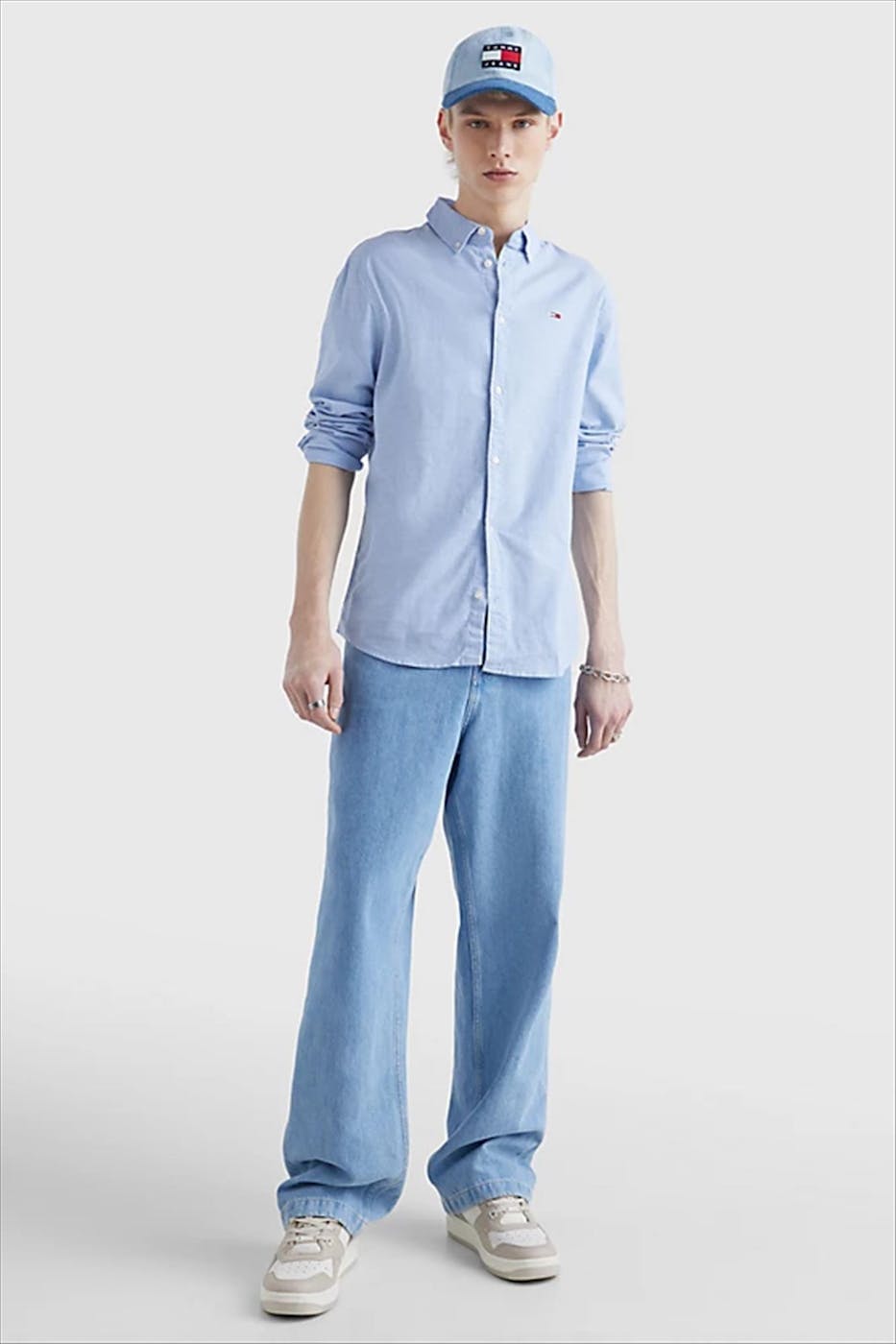 Tommy Jeans - Lichtblauw Slim Oxford hemd