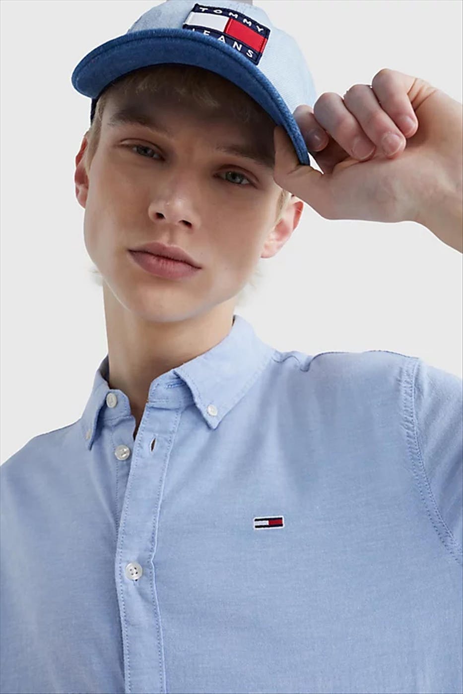 Tommy Jeans - Lichtblauw Slim Oxford hemd