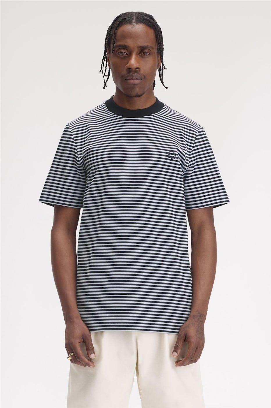 Fred Perry - Blauwe Fine Stripe T-shirt