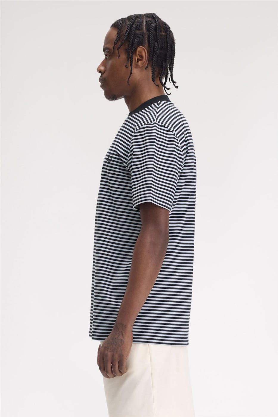 Fred Perry - Blauwe Fine Stripe T-shirt